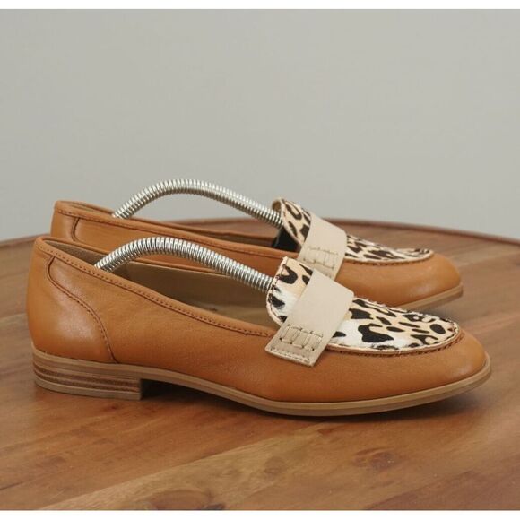 Naturalizer Shoes - Naturalizer Womens Veronica Penny Loafers Sz 6 M Brown Leather Leopard Calf Hair